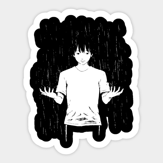 Kasuga Raining Aku No Hana Sticker by DarkenLlst